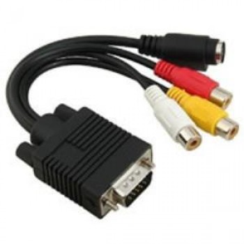 TopSync Adapter VGA to S-video and 3 X RCA F Cable