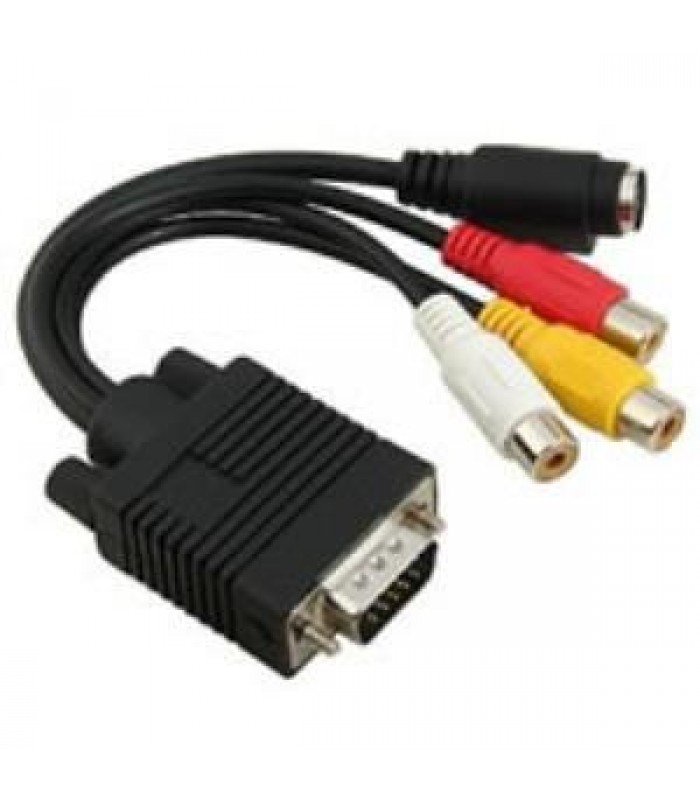 TopSync Adapter VGA to S-video and 3 X RCA F Cable