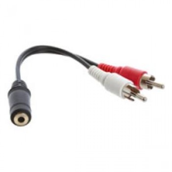 Adaptateur audio 3.5mm stéréo femelle vers 2 RCA mâle TopSync