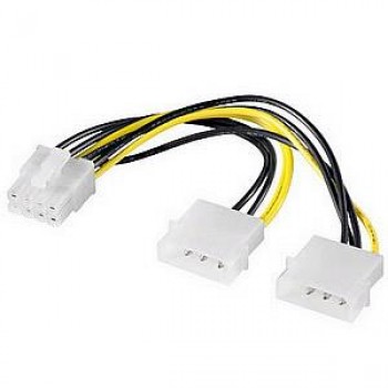 Adaptateur 8 Broches EPS Vers Double LP4 Molex 6 po. Alimentation Carte Graphique