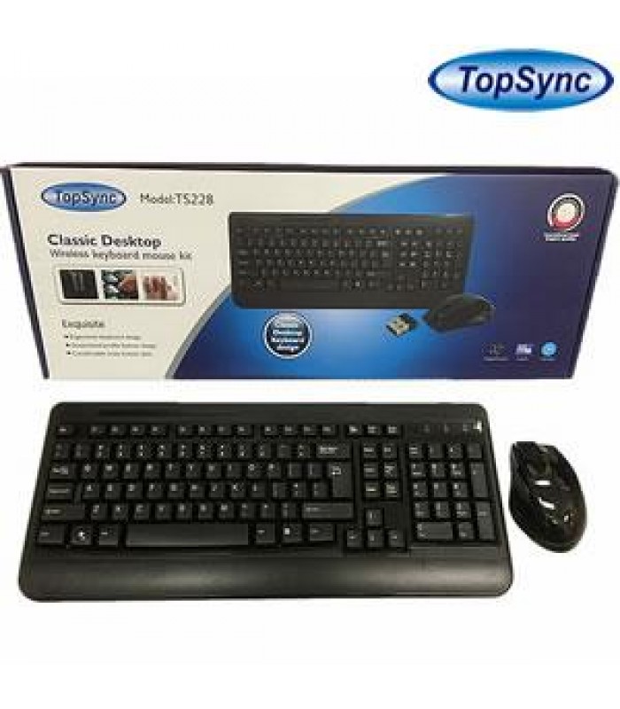 Ensemble de clavier sans fil 2.4Ghz et souris optique sans fil de TopSync