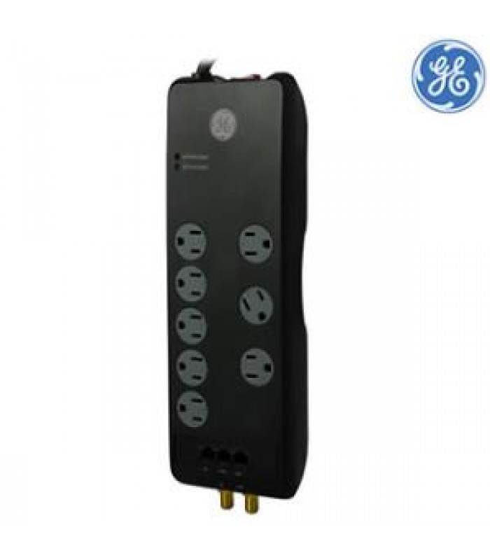 GE 8-Outlet Surge Protector, 4ft Cord, 2100 Joules, Black, 27668