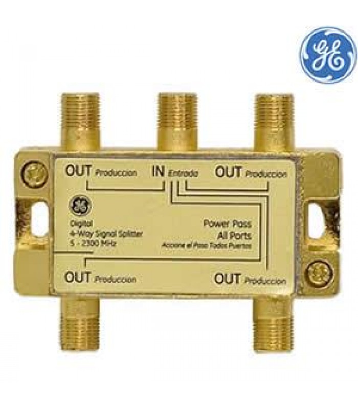 General Electric 4-Way 5-900Mhz Signal Splitter - Nickel