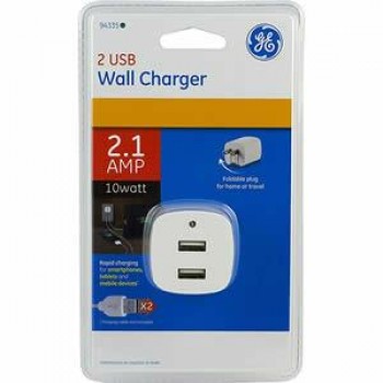 Chargeur mural double USB 2.1Amp de General Electric
