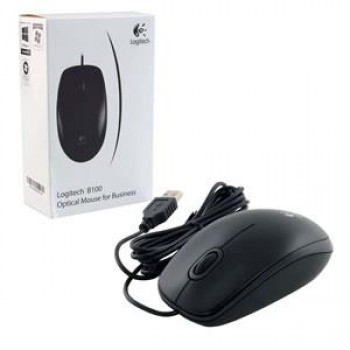 Logitech B100 Wired USB Optical Mouse (Black)