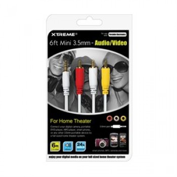 Câble 3.5mm vers RCA Audio/Vidéo 1,8m de Xtreme Cables