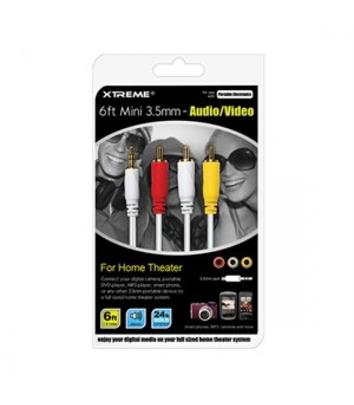 Xtreme Cables 6ft 3.5mm Mini Audio-Composite Audio/Video Cable