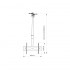 Global Tone Ceiling Mount TV Bracket, 32 to 65,40kg,Tilt: 0° to 15°, Extens: 85-128cm