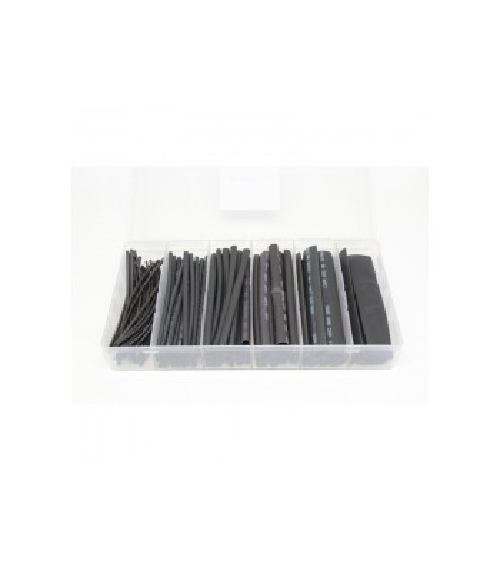 Assortiment de Tubes Thermorétractable, 100 pcs, 10 cm, Noir de Global Tone