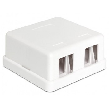 Global Tone 2-Ports Keystone Jack Surface Mount Box - White