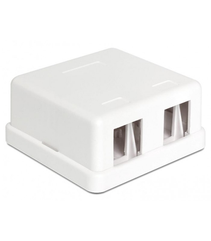 Global Tone 2-Ports Keystone Jack Surface Mount Box - White