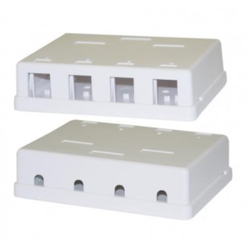 Global Tone 4-Ports Keystone Jack Surface Mount Box - White