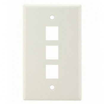 Global Tone Wall Plate Keystone 3-Ports Modular White