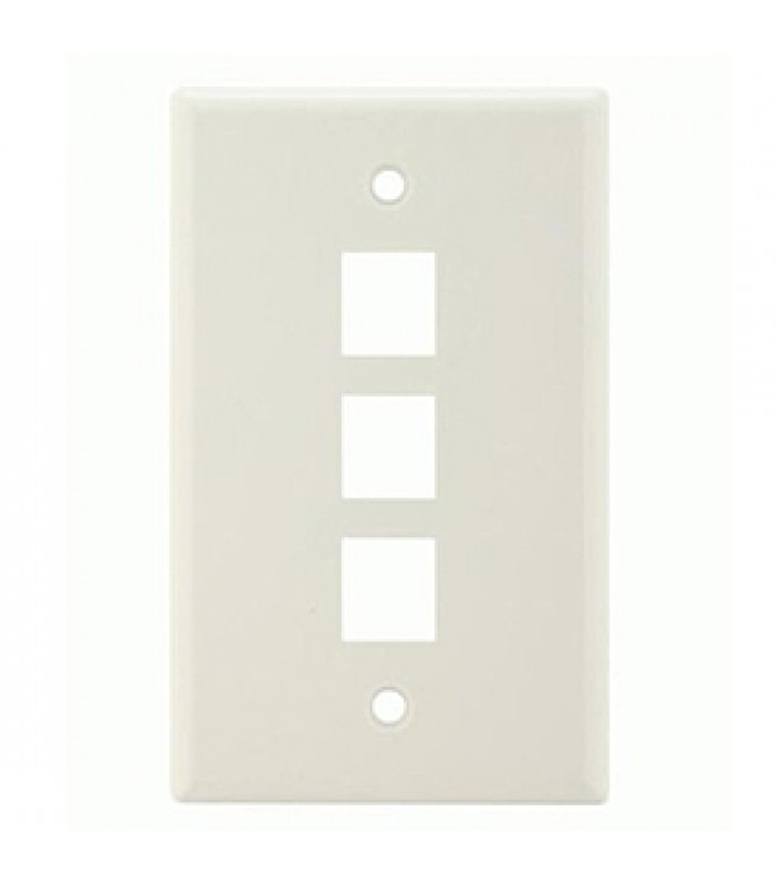 Global Tone Wall Plate Keystone 3-Ports Modular White