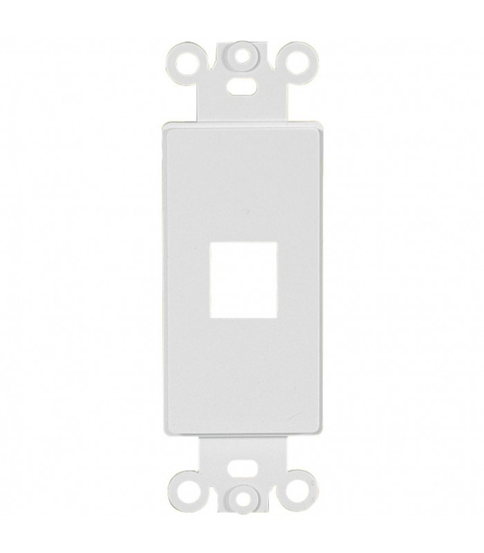 Global Tone 1 port Decora keystone plate insert, White