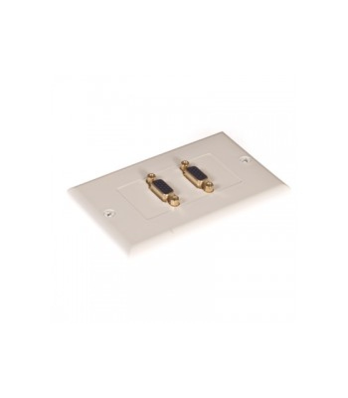 Global Tone Dual VGA Wall Plate Female / Female, Decora, White