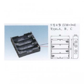 Support pour 4 Batteries AA avec Fil 15 cm de Global Tone