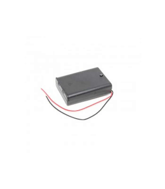 Global Tone Battery Holder Enclosed Box with Switch for 3x AA 4.5V