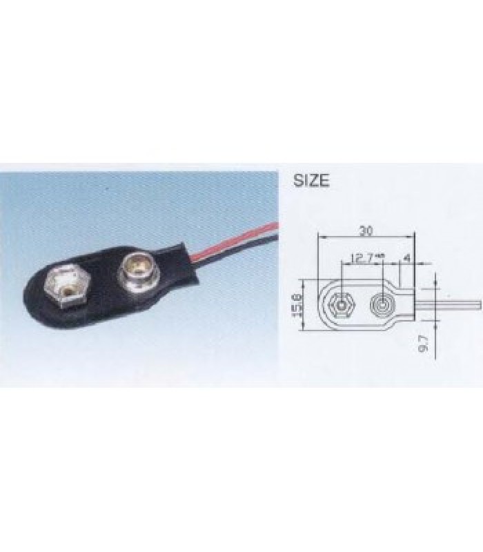 Global Tone 9v Battery Clip Adaptor connector