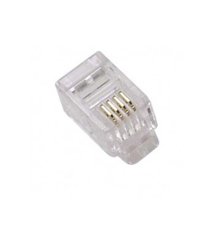 Global Tone RJ11 6P4C Connector, Gold Plated, Bag of 100pcs