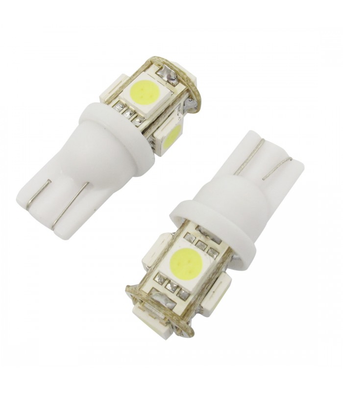 Ampoule Global Tone 5 DEL 5050 T10 Blanc 12v - Paquet de 2