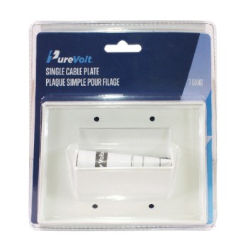 PureVolt Plaque double pour fils et câbles - Blanc
