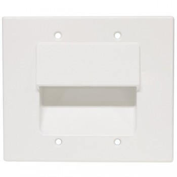 PureVolt Plaque double pour fils et câbles - Blanc