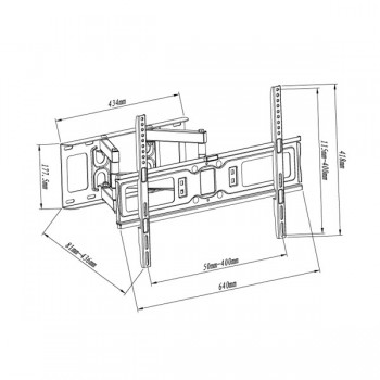 Global Tone Articulating TV Bracket 32 to 65in , max 50kg 600x400 vesa, Black