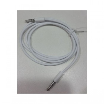Global Tone 12ft 3.5mm Male To 3.5mm Male Stereo Audio Cable, 4 contacts, White