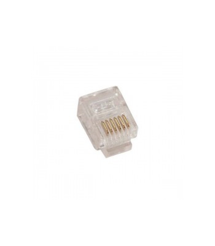 Global Tone RJ12 6P6C Connector, Gold Plated, Bag of 100pcs