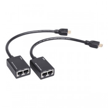 Global Tone HDMI Extender Using Cat5E or Cat6 Cable, Extend Upto 30m (98ft)
