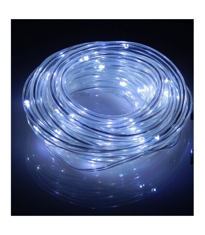 Global Tone 10m LED Rope Lights, 100 LEDS, IP67, 4.8W, Cool White, 12 Volt