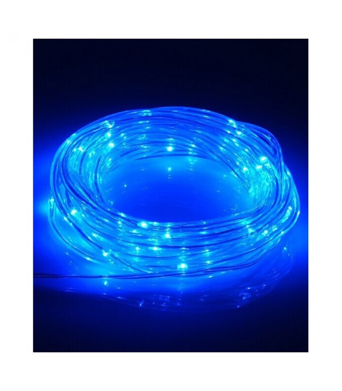 Global Tone 10m LED Rope Lights, 100 LEDS, IP67, 4.8W, Blue, 12 Volt