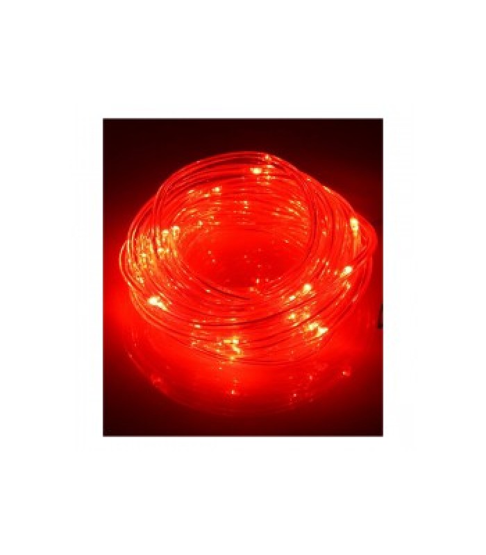 Global Tone 10m LED Rope Lights, 100 LEDS, IP67, 4.8W, Red, 12 Volt