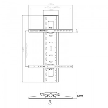 Support mural à TV, 37" à 70", max: 40kg, VESA 600x400, Tilt: 10°/-10° de Global Tone