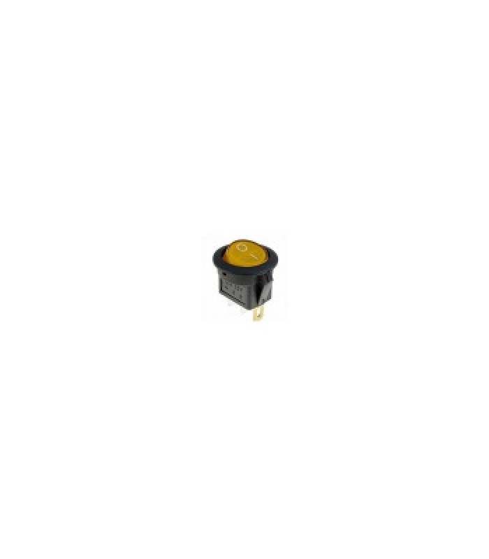 Round On-Off Toggle Switch with light, 10A, 12VDC, Yellow