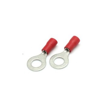 Ring Terminals 1/4 22-16, Vinyl, Insulated, Red, Bag of 25pcs