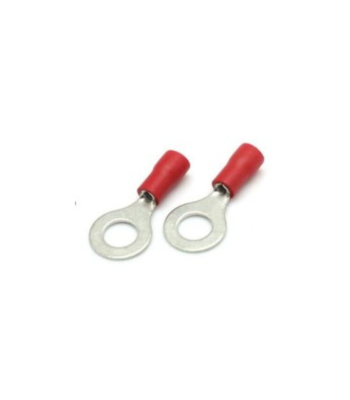 Ring Terminals 1/4 22-16, Vinyl, Insulated, Red, Bag of 25pcs