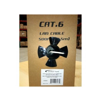 Câble réseau Ethernet en vrac 23AWG CAT6 UTP, CCA, FT6, Blanc , 500 pi.