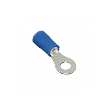 Ring Terminals No.8 16-14, Vinyl, Insulated, Blue, RVS2-4, Bag of 25pcs