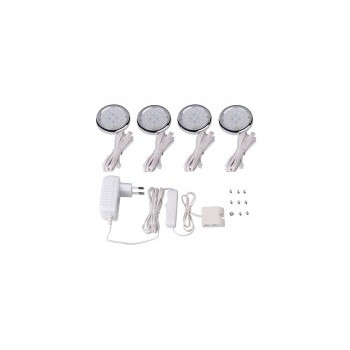Kit de lumière Ronde dessous de cabinet cULus 3000K Blanc Chaud - Paquet de 4