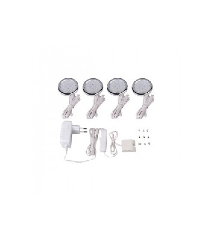 Kit de lumière Ronde dessous de cabinet cULus 3000K Blanc Chaud - Paquet de 4