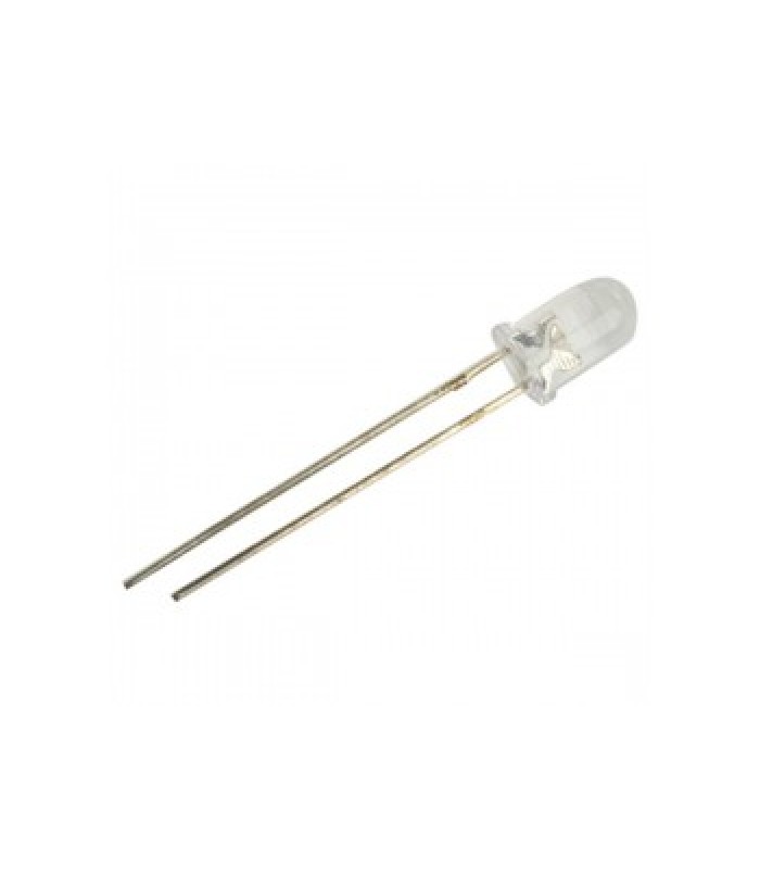 Global Tone LED 5mm, Clear White, 20000MCD, 3VDC, Bag of 5 pcs