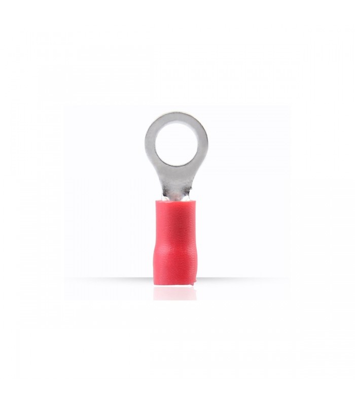 Global Tone Ring Terminals No.10 22-16, Vinyl Insulated, RVS1.25-5, Red, Bag of 25pcs