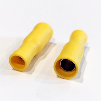 Bullet Terminals Female, Vinyl insulated, Yellow, 10-12 AWG / .195 FDD5.5-195, 25pcs