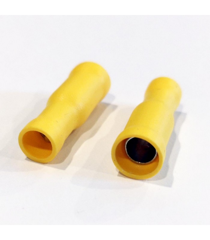 Bullet Terminals Female, Vinyl insulated, Yellow, 10-12 AWG / .195 FDD5.5-195, 25pcs