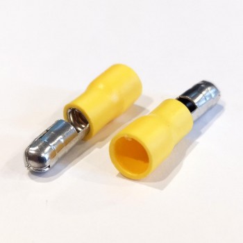 Terminaux Bullet mâle, Vinyle, Isolé Jaune, 10-12 AWG / .195 FDD5.5, 25pcs