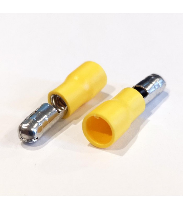 Bullet Terminals male, Vinyl insulated, Yellow, 10-12 AWG / .195 FDD5.5-195, 25pcs