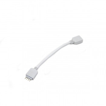 Connecteur femelle à mâle pour Rubans DEL (LED Strips), RGB 4 pin Blanc, 6"