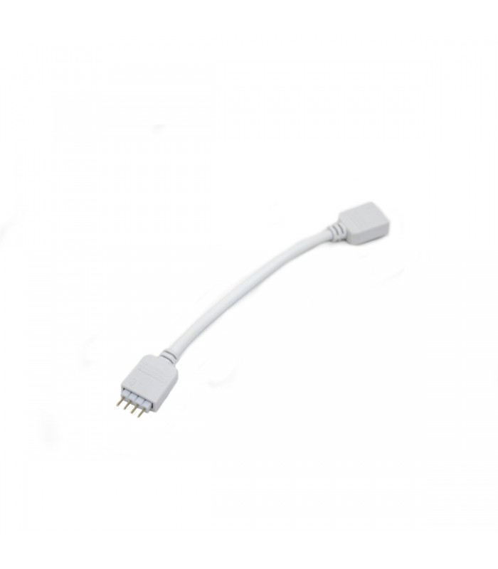 Connecteur femelle à mâle pour Rubans DEL (LED Strips), RGB 4 pin Blanc, 6